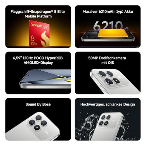 XIAOMI Poco F8 Pro Smartphone, 12+256GB, 6210mAh, 50MP, Schwarz