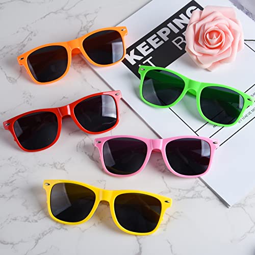 TUPARKA 12 Pack Sunglasses Neon Colors Sunglasses Party Favors Goody Bag Fillers Bulk for Birthday Party Beach Pool Party, 12 Colors4