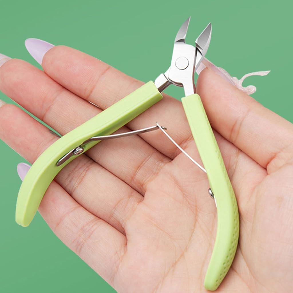 Easy Grip Cuticle Scissors Full Jaw Nail Grooming Tool Rubber Handle for Salon
