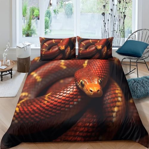 Parure de lit serpent 3D housse de couette microfibrire King 220x240