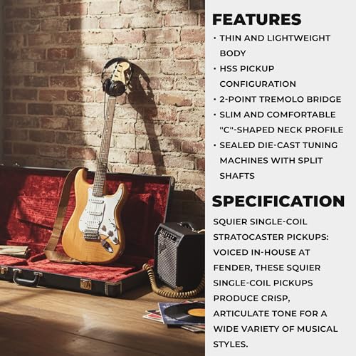 Image of Squier Affinity Series FSR Stratocaster Electric Guitar, Natural, Laurel Fingerboard
