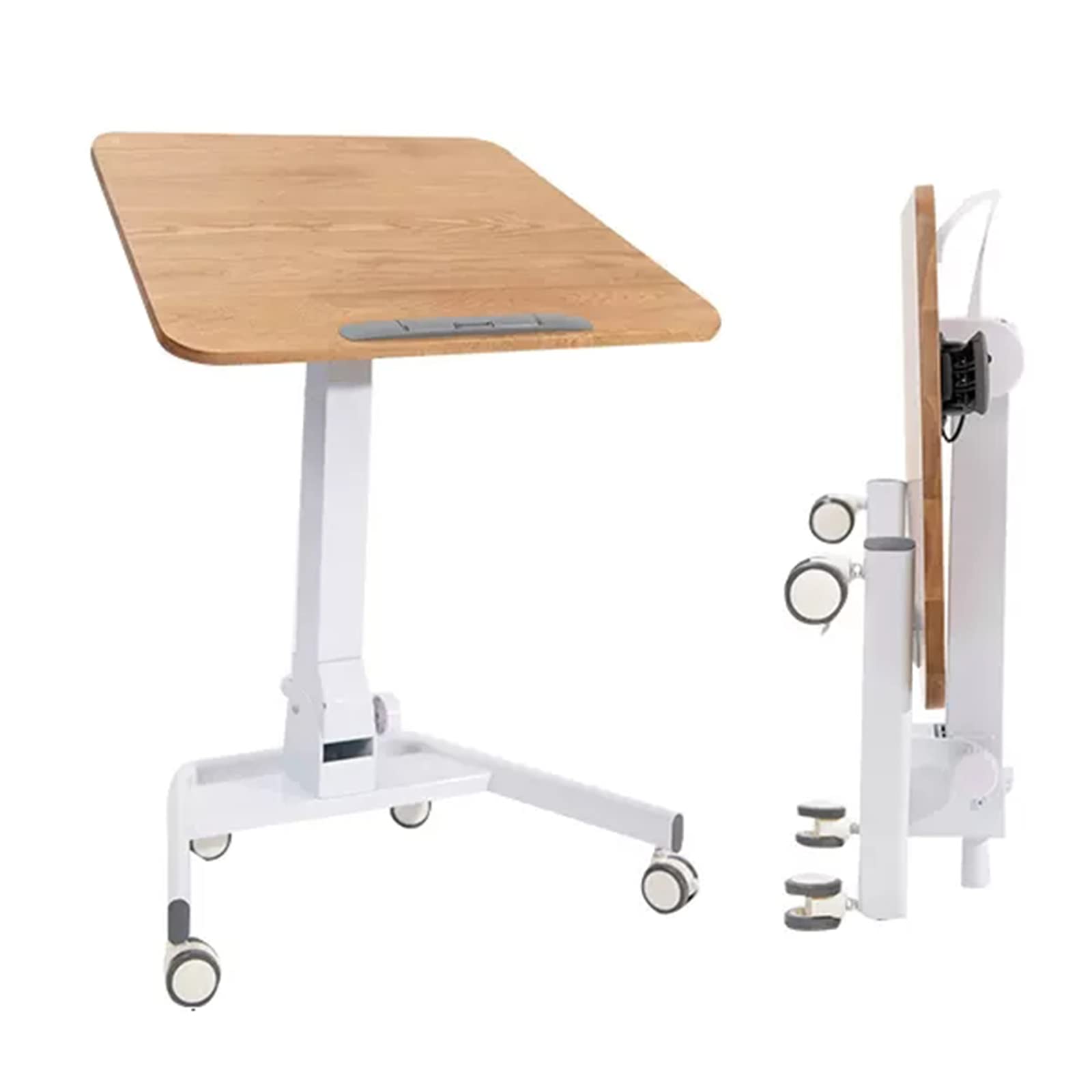 MYUYEE Mobile Standing Desk, Rolling Laptop Table Height Adjustable, Sit-Stand Desk With Wheels, Lifting And Folding Workbench (D)