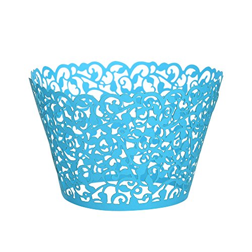 50pcs Cupcake Wrapper Vine latticework lacework Artistic of Cupcake Wraps Liner Baking Cup Muffin Case Trays for Wedding Birthday Party Decoration GEiNNOVA (Blue) 50pcs Cupcake Wrapper Vine latticework lacework Artistic of Cupcake Wraps Liner Baking Cup Muffin Case Trays for Wedding Birthday Party Decoration GEiNNOVA (Blue)