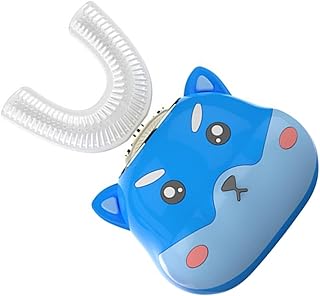 NIYANGLE 1 Juego De Cepillo De Dientes Eléctrico Para Con Forma De Cabeza Recargable De Gel De Sílice Color Negro Y Dibujos Animados