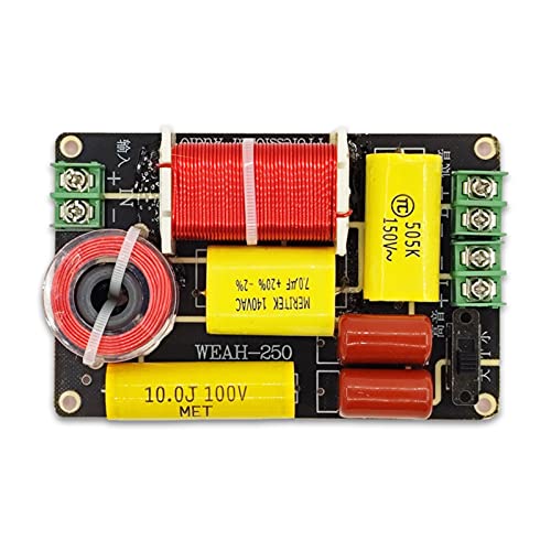 Osdhezcn 2 Way Speaker Frequency Divider Module Treble Bass Hi-Fi Filter Distributor Board for Speaker Subwoofer Low Pass Filter