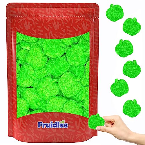 Fruidles Frosted Sour Green Apples Gummy Candy, Delicious Sugar Coated Fruit Flavors Gummies (Half-Pound)
