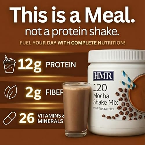 Image of HMR 120 Mocha Meal Replacement Shake Powder, 12 Servings