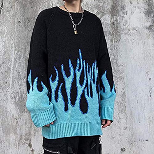 CORIRESHA Womens Teen Girls Long Sleeve Sweater Flame Bat Sleeve Patchwork Loose Casual Knitted Pullover Tops3