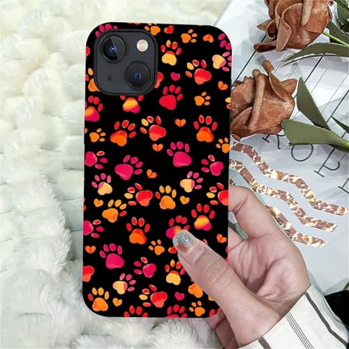 Bvkilrvc Compatible with iPhone 13/iPhone 14 Case, Red Dog Paw Pattern Print Phone Case Funny Liquid Silicone Case Impact Resistant Anti-Scratch Shockproof Protective Cover - image 6