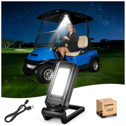 Lampe LED magnétique rechargeable pour chariot de golf portable 7 modes 10L0L