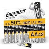 Energizer Alkaline Power   Piles AA (Lot de 48)   Alcaline 1,5V   Énergie Longue durée   Idéales pour Les appareils du Quotidien   Emballage 100% Recyclable   Conservation 7 Ans [Exclusivité Amazon]