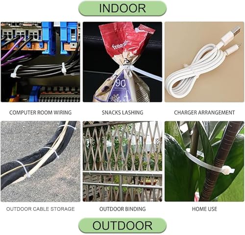 Image of bvslf 300 MM x 3.6 MM | 100 PCS | Heavy Duty Strong 30 cm Long Self Locking Cable Zip Tie for Cable Management Luggage Packing Electrical Lock Cable Tie | 12 inch Premium Nylon Zip Ties | White