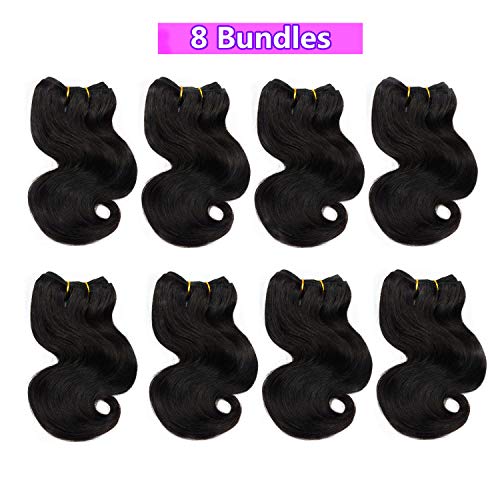 Body Wave Human Hair Bundles with Closure 8 Weave