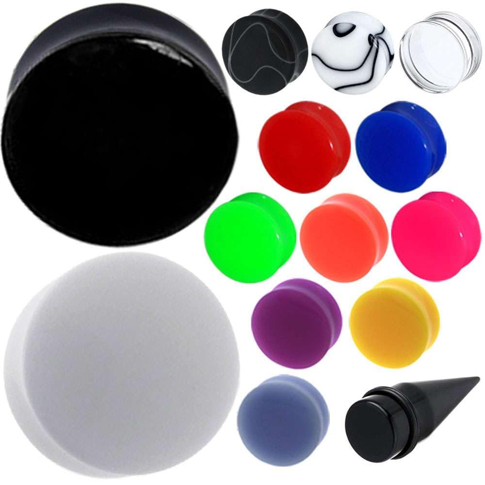 Acryl-Ohrstöpsel, Dehner, Ohrdehner, verfügbare Größen: 8 g (3 mm bis 50 mm), bitte wählen Sie Größe und Farbe (nur 1 Paar)