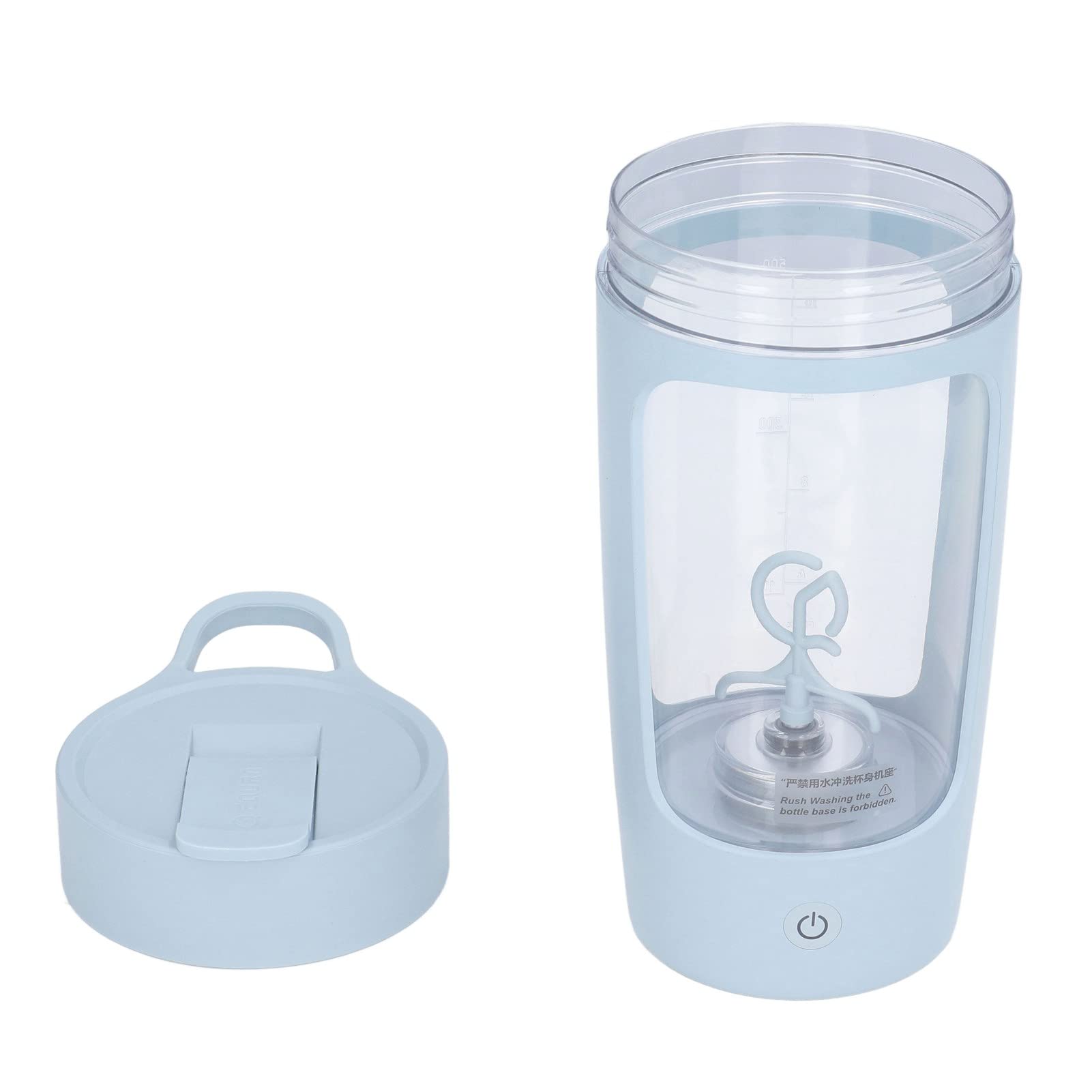 Bouteille shaker électrique avec chargement USB, portable, sans BPA, grande capacité de 650 ml, mélangeur de poudre, pour shakes protéinés, maison, bureau, salle de sport, bleu