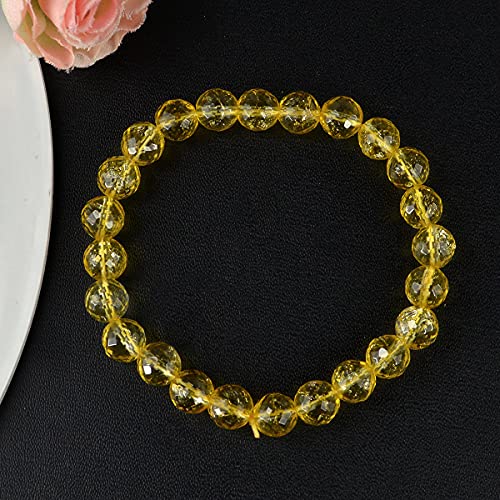 Image of Reiki Crystal Products Certified Natural Crystal Stone 8 mm Faceted /Diamond Cut Beads Bracelet for Men & Women | Reiki Charged Gemstone Bracelet | Multiple Crystal Variants Available