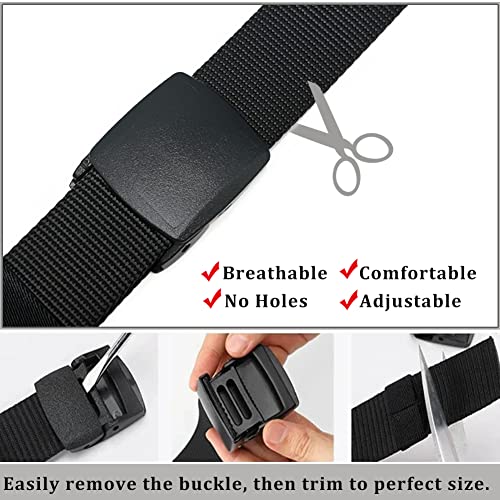 Image of WYuZe Men's Military Tactical Web Belt, Casual Nylon Webbing with No Metal Buckle