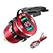 YGL Presa USB per Auto e Moto 12V/24V,2 Porte Caricabatterie USB QC3.0, Presa USB Impermeabile con Voltmetro LED Display Digitale per Moto, Auto, Camper, Camion, Barche e Molto Altro Ancora(Rosso)