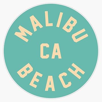 Malibu Beach - California Vinyl Decal Wall Laptop Bumper Sticker 5"