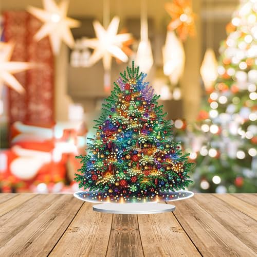 Kit Art de Diamant de Noël Arbre Acrylique 5D Décoration Table - 4