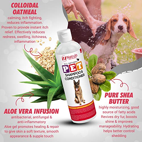 image for Natrulo All Natural Pet Shampoo & Conditioner for Dogs, Cats, Furry An