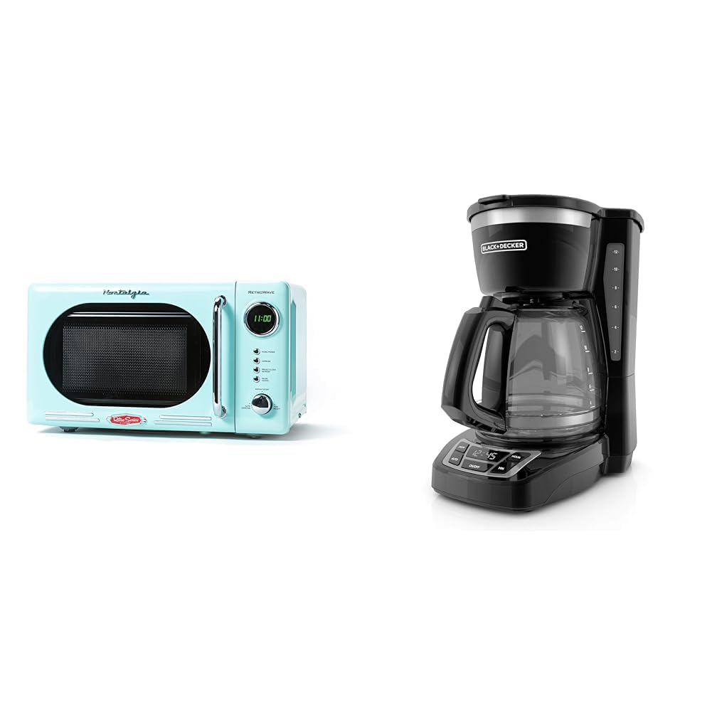 Nostalgia Retro Compact Countertop Microwave Oven - 0 7 Cu Ft - 700-Watts BLACK DECKER 12-Cup Digital Coffee