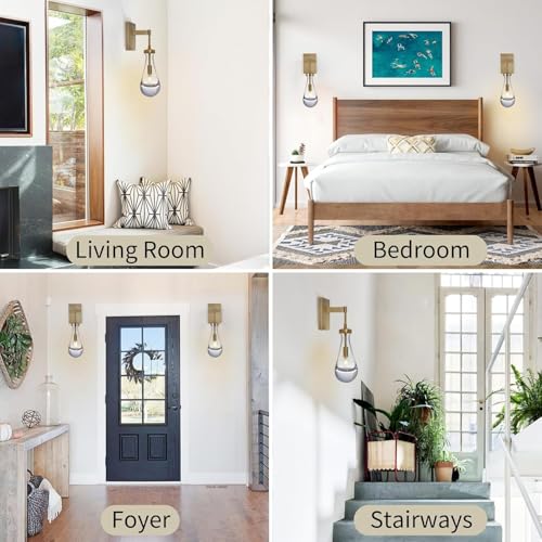 Joyunleo WANSI2022102808 Brass Wall Sconces, Raindrop Sconces Wall Lighting thumb #6
