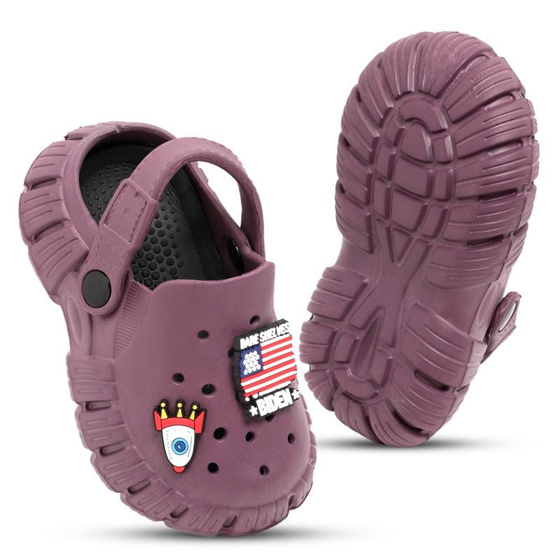 Image of Unisex Kids Clogs Soft Anti Skid Mules Sandals with Adjustable Back Strap Indoor & Outdoor Slipper for Boys & Girls Everyday Use Waterproof Jibbex Slides