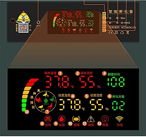 CXSMKP Brutmaschine,Vollautomatisch Inkubator mit LED Temperaturanzeige, 36-448 Eier, Inkubationsgerät, Schlüpfen Von… – Bild 8
