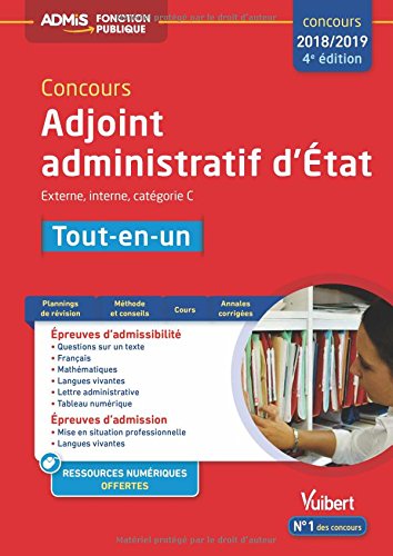 Télécharger Concours Adjoint administratif d'État - Catégorie C - Tout-en-un Concours 2018-2019 Gratuit