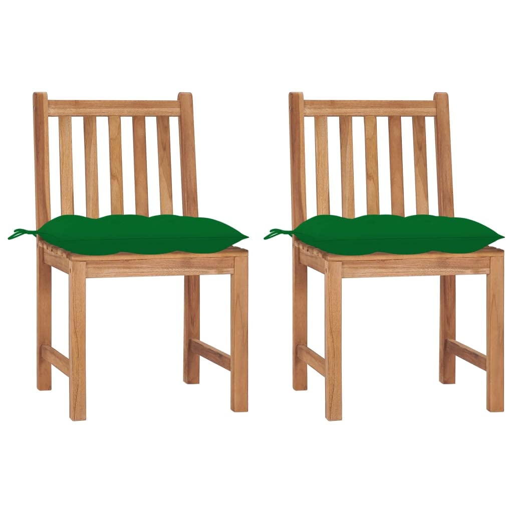 Chaises de jardin en teck résistant aux intempéries avec coussins d'extérieur lavables