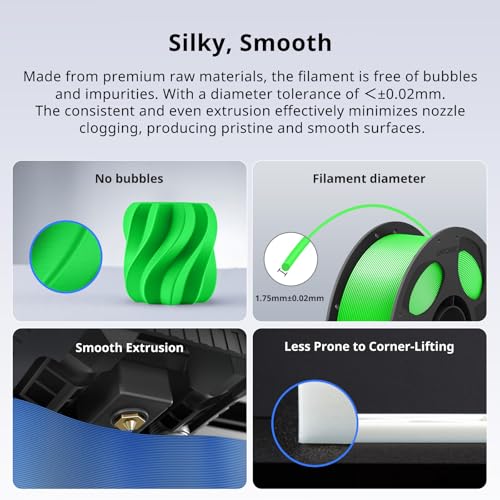 Image of ANYCUBIC PLA Plus (PLA+), 3D Printer Filament 1.75mm, High Toughness 3D Printing Filament, Dimensional Accuracy + /- 0.02mm, Print with Most FDM 3D Printers, 1KG Reusable Spool, Green Flash