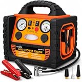 Portable Jump Starter with Air Compressor, FlyAuto 1800A Battery Booster for Cars,...