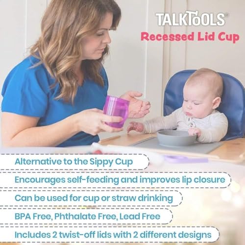 Tasse TalkTools à double couvercle amovible et poignées ergonomiques bébé - 4