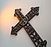 Juvale Wrought Iron Cross Decoration - Rustic Celtic Cross, Metal Cross for Christian and Religious Art Lovers, Dark Bronze, 15 x 11.3 x 0.5 Inches