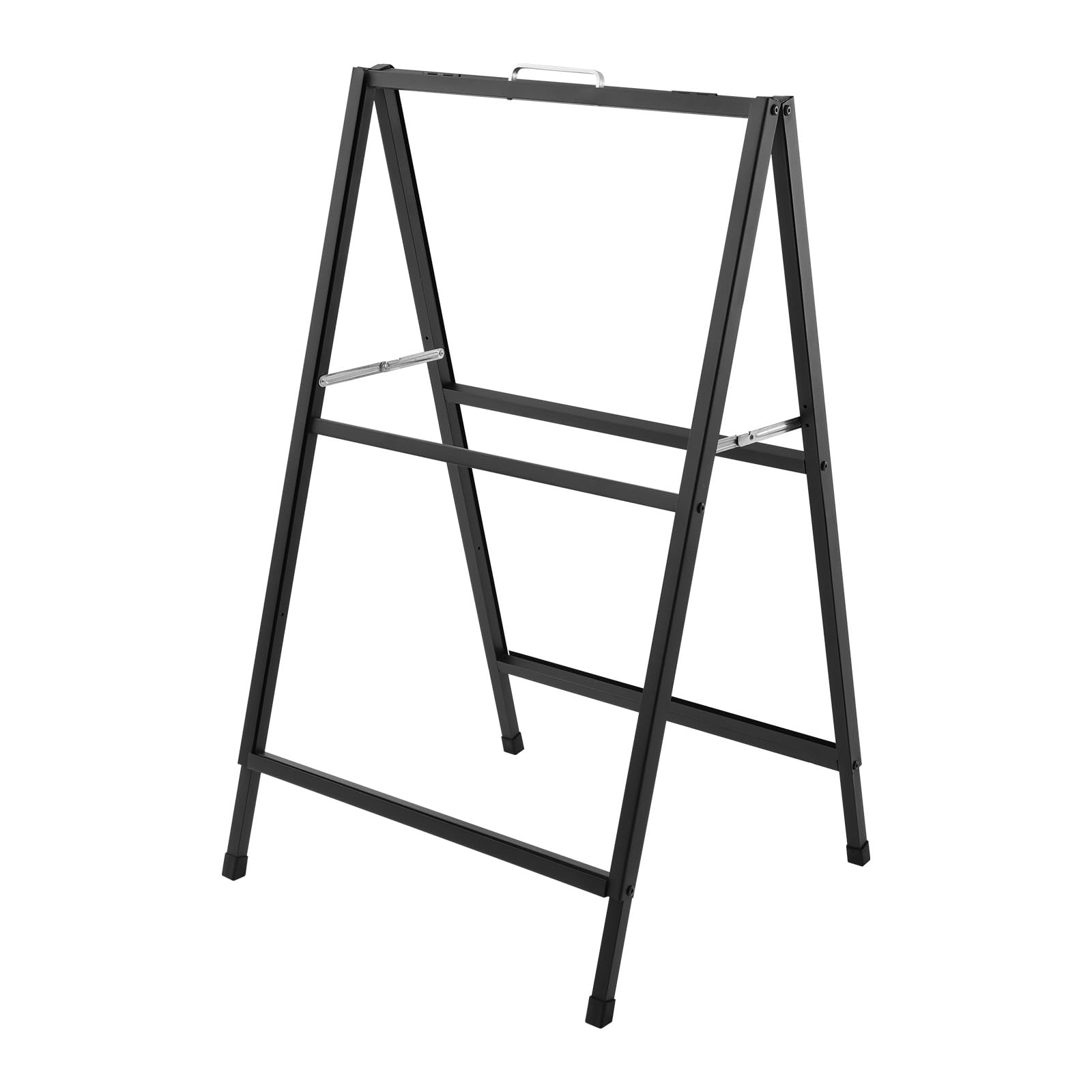Portacarteles de doble cara en forma de A de hierro y tubo galvanizado, resistente, negro, 4 unidades, para carteles publicitarios de hasta 60 x 90 cm, ideal para tiendas, exposiciones, eventos y