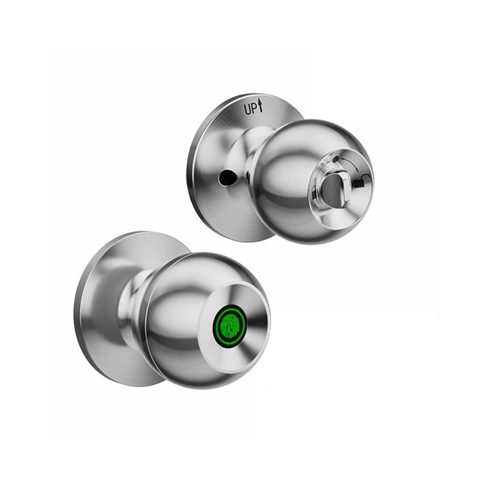 JVDDI Smart Door Handle, Biometric Fingerprint Smart Door Lock Electronic Keyless Security Entry Home House Apartment(Silver)