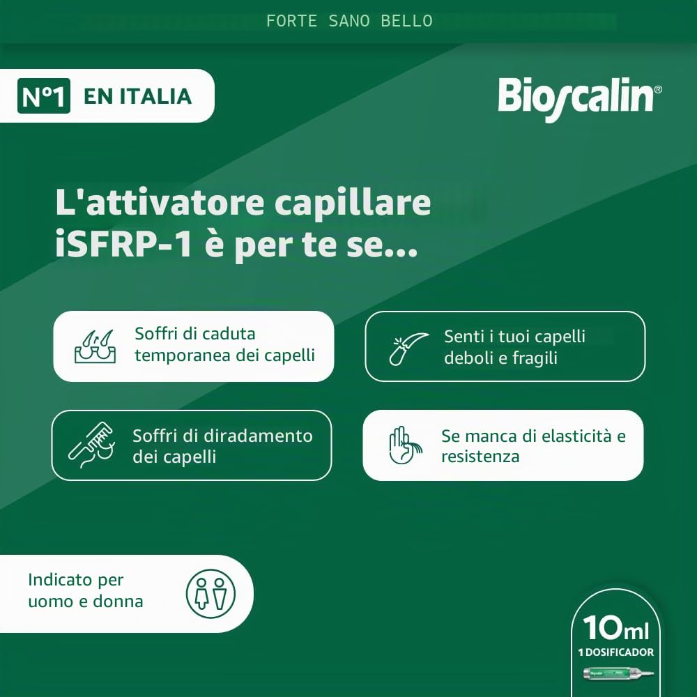 Bioscalin ISFRP-1 - Attivatore capillare temporaneo, 1 dosatore da 10 ml, per uomo e donna