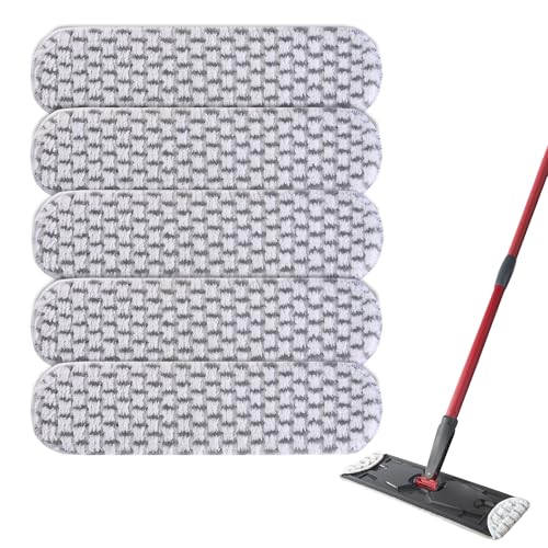 YANGYUQI 5 Stück für Vileda H2PrO Ersatzbezug Mikrofaser Bezug für Vileda H2PrO Flat Mop Bodenwischer für alle Hartböden Waschbar & Wiederverwendbar (Entfernt Hartnäckigen Schmutz)