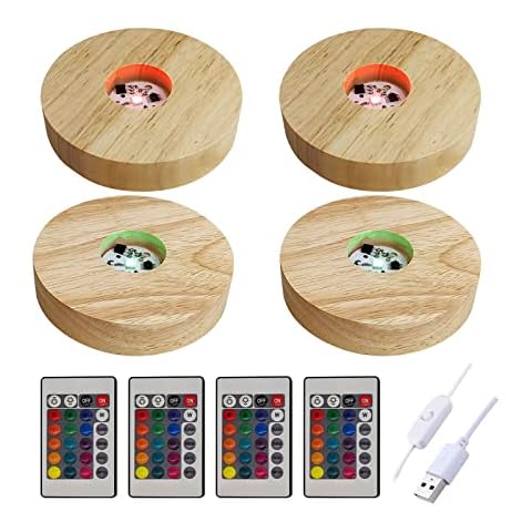 Holz-Lichtständer, bunte LED-Lichter, Display-Sockel mit Fernbedienung Cover