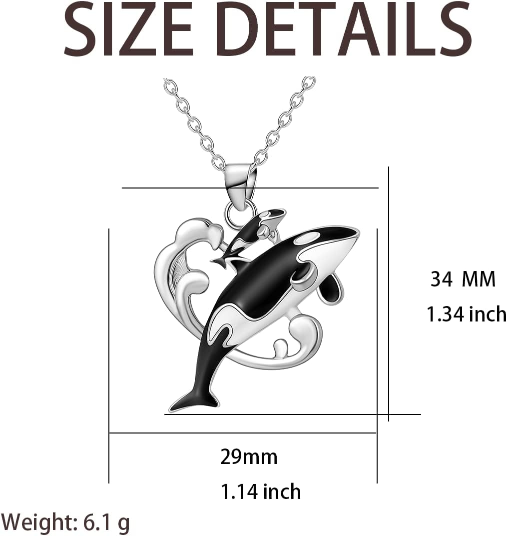 Ocean Animal Necklace Orca/Dolphin/Shark/Stingray Marine/Turtle Animals Pendant Ocean Jewelry Gifts for Women Mom Wife - Image 3
