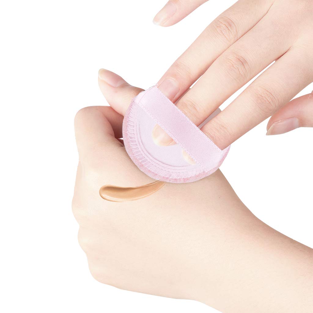 5 spugnette per cipria, applicatore rotondo in cotone, per cipria e fondotinta, 8 cm (rosa)