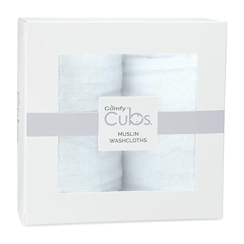 Miniatura 6 de Comfy Cubs Paños de bebé, toallas de muselina de algodón, grandes paños de lavado de 10 x 10 pulgadas
