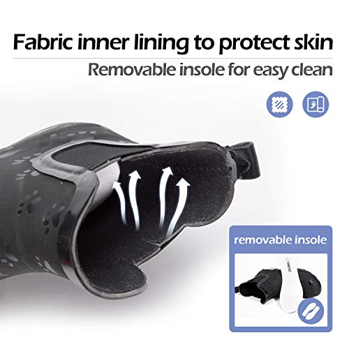 Pennysue Women's Ankle Rain Boot Waterproof Short Chelsea Booties Anti Slip 7.5/8 Cat Claw #TOP2