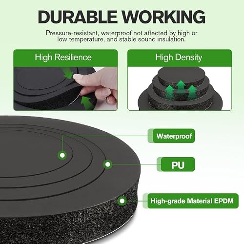 6.5\" Car Speaker Foam Rings, 6.5inch Universal Self Adhesive Foam Speaker Enhancer, High Rebound Sponge Bass Blocker Kit Waterproof High Rebound Car Door Speaker Fast Rings 6PCS - Thumbnail 4