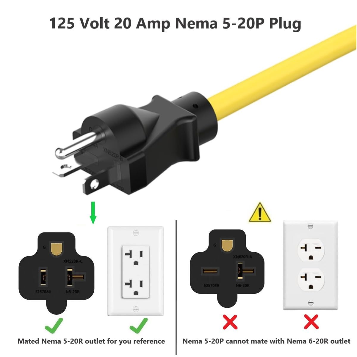 Amazon.com: 10-Ft Nema 5-20P Extension Cord 12AWG Nema 5-20 Heavy