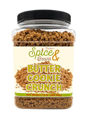 Image of Butter Cookie Crunch 1.5 lb | Buttery Cookie Crumble Dessert Topping | Ice Cream Baking Yogurt Milkshake Topping | Resealable Jar | Dasher's Spice & Beans