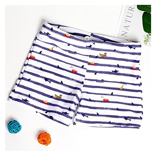 QYJPN Swim Trunks Boys 5-12y Summer Beach Shorts Printed Cartoon Stripe/Shark Swimming Trunks Kids Boys Bathing Suit ST012 (Color : Stripe, Size : 10A (7 8Years))