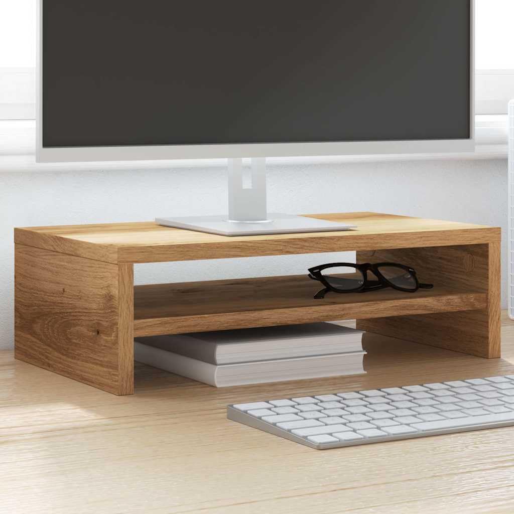 Gecheer Supporto Monitor Rovere Artigianale 42x24x13 cm Multistrato,Supporto per Monitor da Scrivania,Supporto per Laptop per Ufficio e Casa,Supporto Ergonomico per Laptop,PC,Computer,P855797