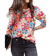 BLENCOT Women Long Sleeve Shirts Crewneck Leopard Print Casual Tunic Lightweight Fall Sweatshirts...